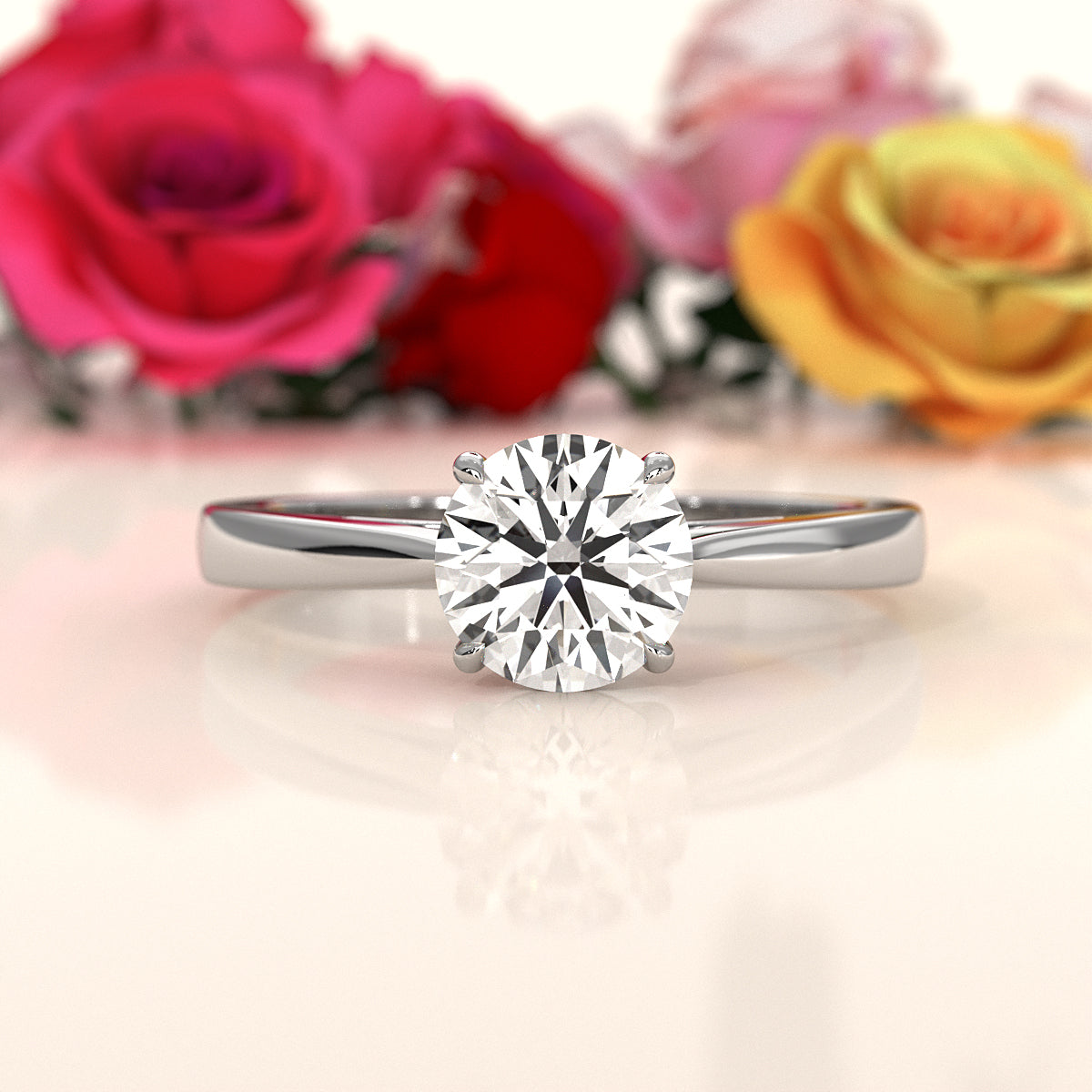 Lab Grown Diamond IGI Certified 4 Prong Solitaire Engagement Ring 4g Setting 1.00 Ctw.